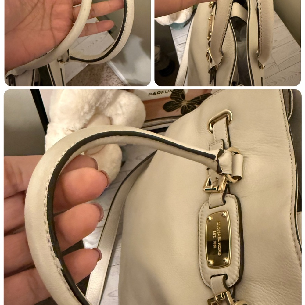 Vintage Michael Kors Hamilton Cream Leather Handbag - Picture 15 of 15